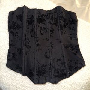 Black Floral Corset Top